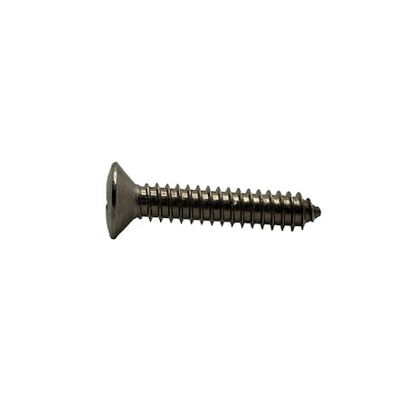 #12-24 X 1 In Slotted Pan Machine Screw, Plain Stainless Steel